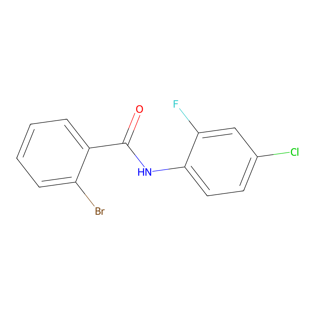 2-bromo-N-(4-chloro-2-fluorophenyl)benzamide molecular structure, CAS 546074-95-7