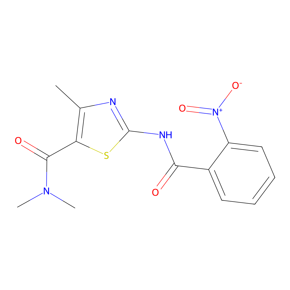 N,N,4-trimethyl-2-[(2-nitrobenzoyl)amino]-1,3-thiazole-5-carboxamide molecular structure, CAS 546075-34-7