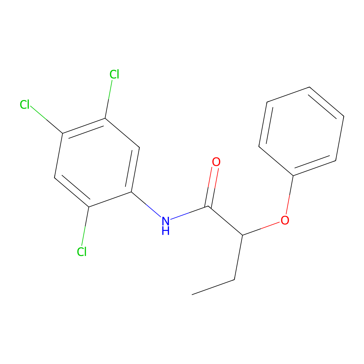 2-phenoxy-N-(2,4,5-trichlorophenyl)butanamide molecular structure, CAS 546075-86-9