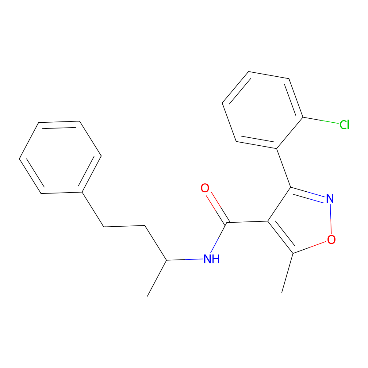 3-(2-chlorophenyl)-5-methyl-N-(4-phenylbutan-2-yl)-1,2-oxazole-4-carboxamide molecular structure, CAS 546076-26-0