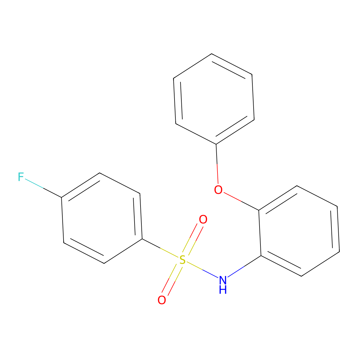 4-fluoro-N-(2-phenoxyphenyl)benzenesulfonamide molecular structure, CAS 546076-35-1