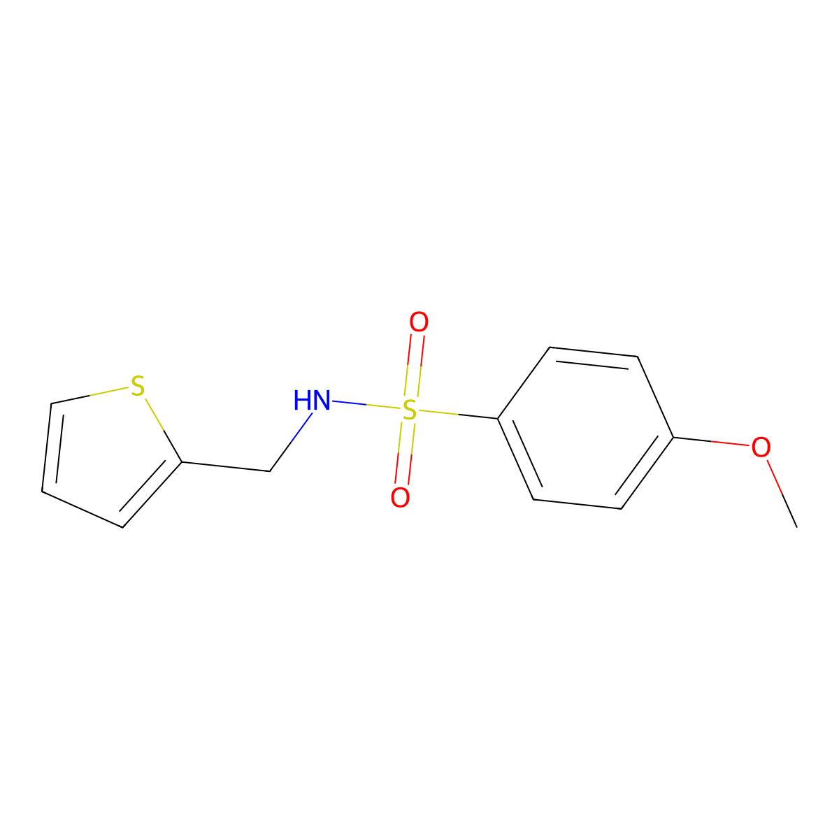 4-methoxy-N-(thiophen-2-ylmethyl)benzenesulfonamide molecular structure, CAS 546076-49-7