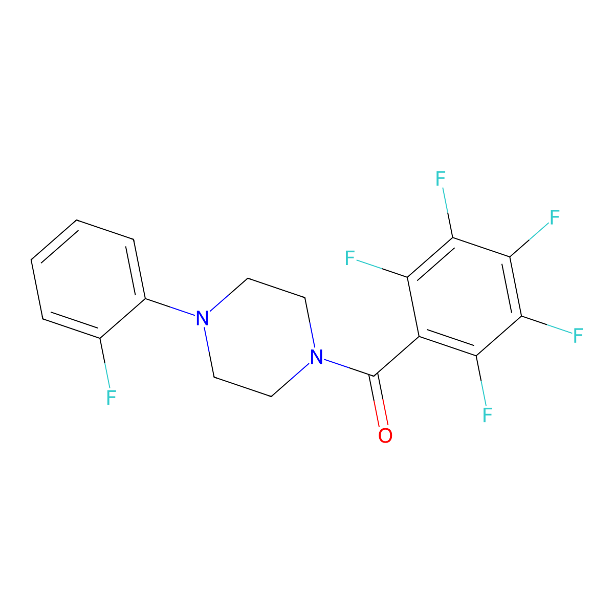 [4-(2-Fluorophenyl)piperazin-1-yl]-(2,3,4,5,6-pentafluorophenyl)methanone molecular structure, CAS 546079-32-7