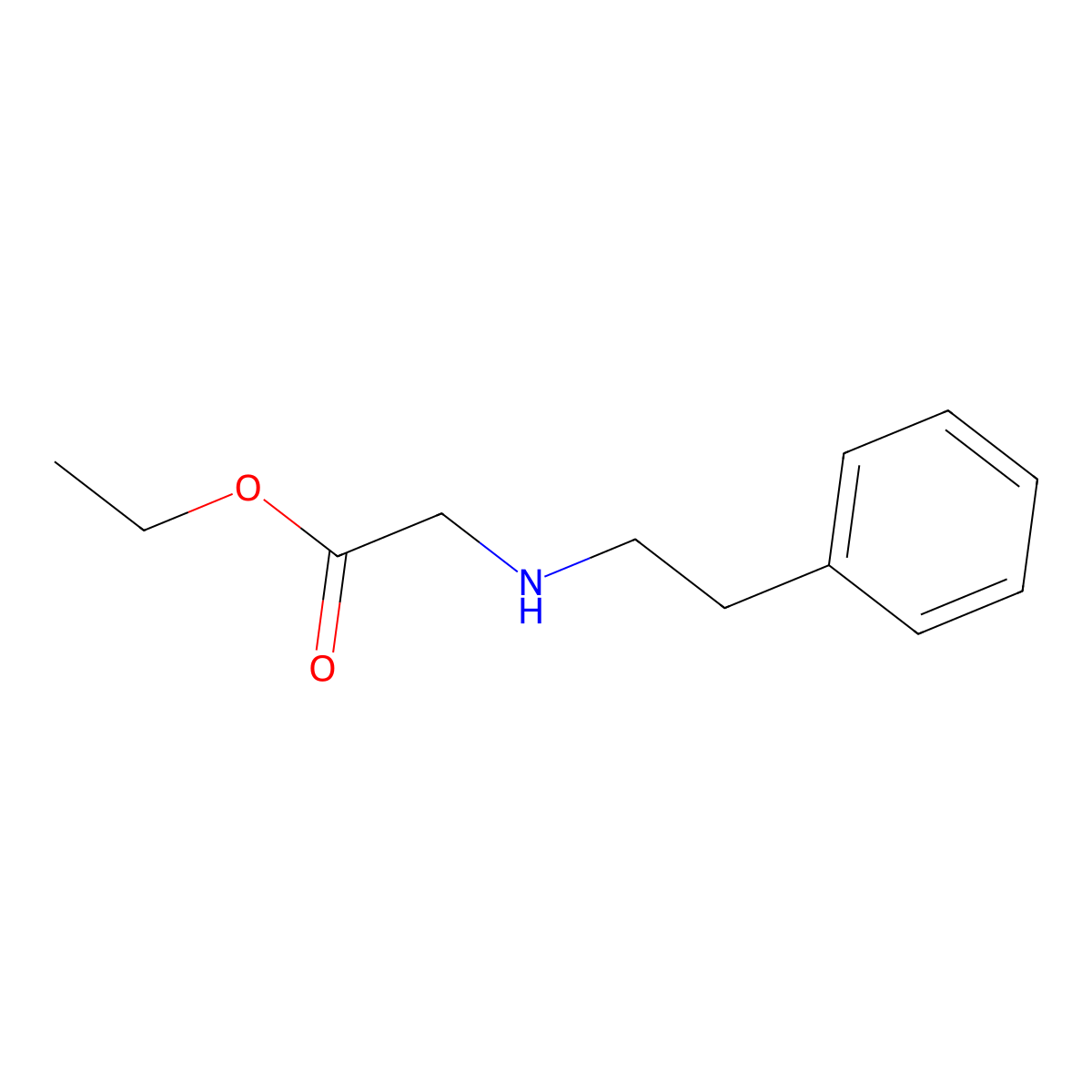 Ethyl 2-[(2-phenylethyl)amino]acetate molecular structure, CAS 54608-35-4
