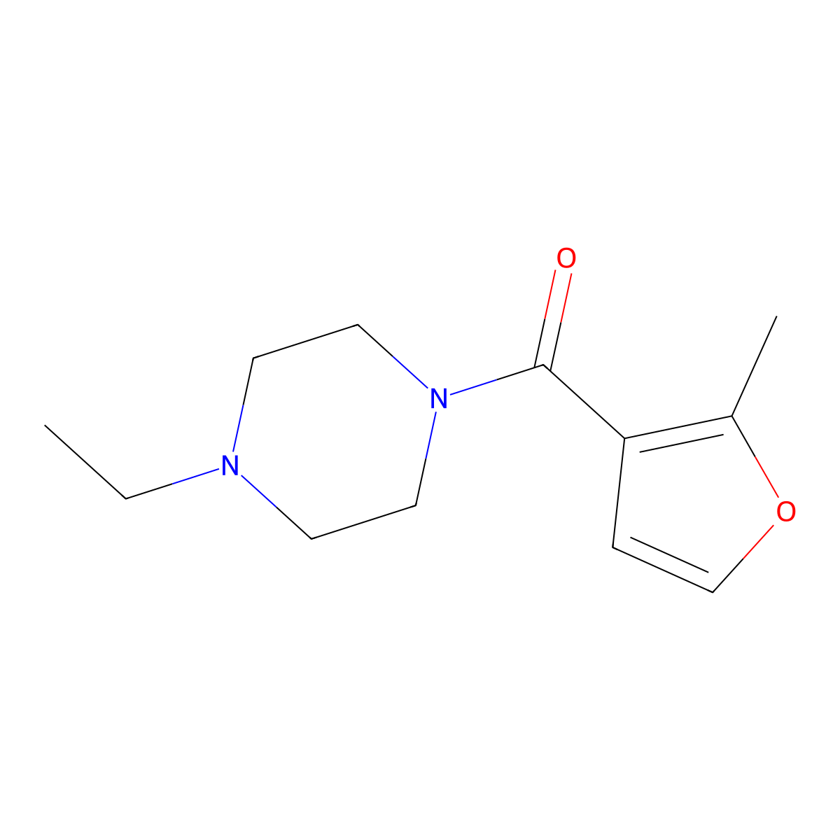 (4-Ethylpiperazin-1-yl)(2-methylfuran-3-yl)methanone molecular structure, CAS 546081-66-7