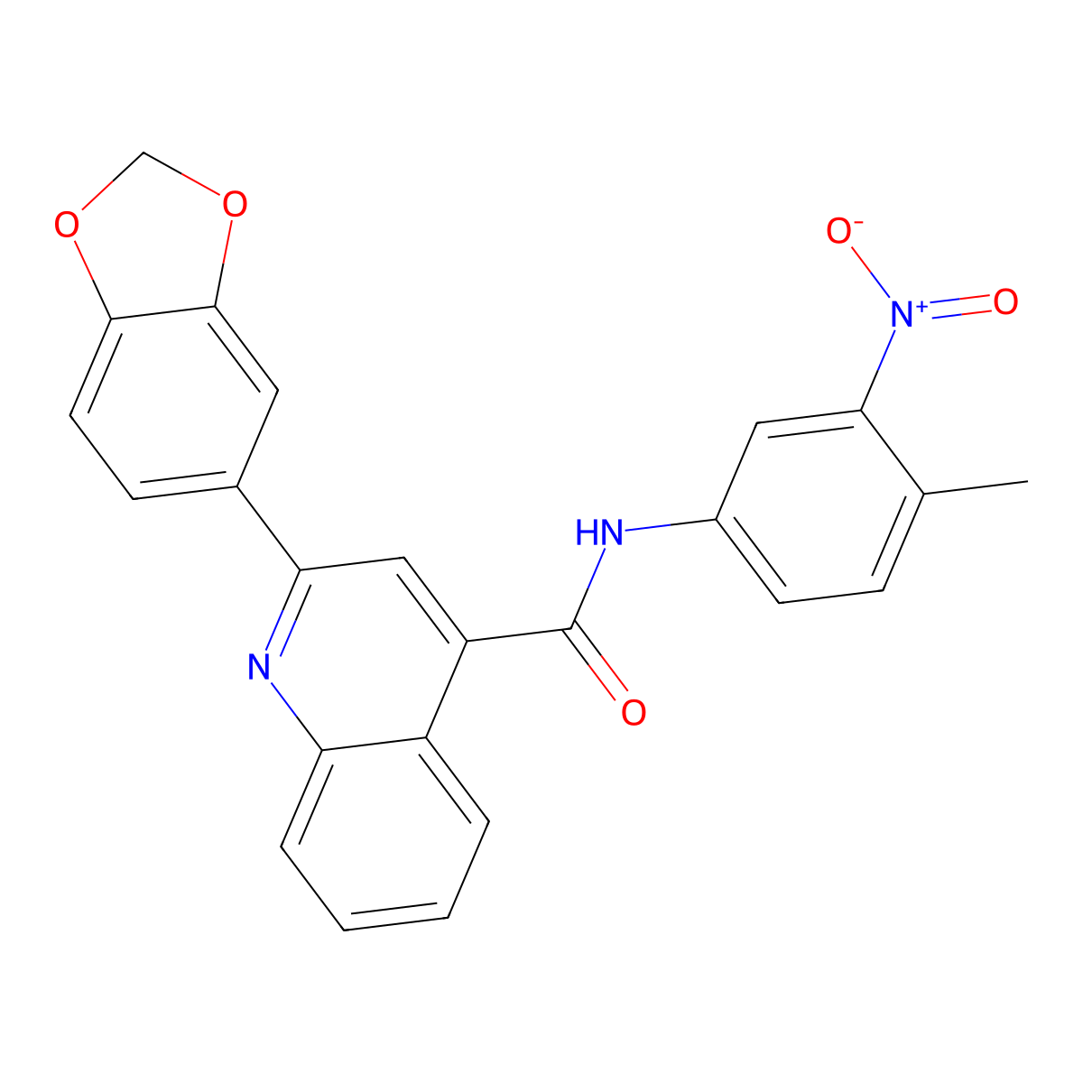 2-(1,3-benzodioxol-5-yl)-N-{3-nitro-4-methylphenyl}-4-quinolinecarboxamide molecular structure, CAS 546082-45-5