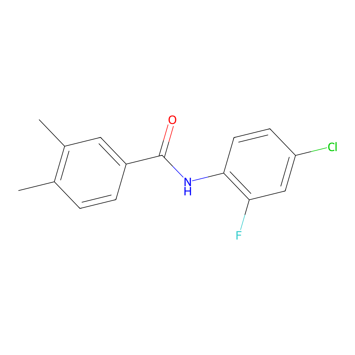 N-(4-chloro-2-fluorophenyl)-3,4-dimethylbenzamide molecular structure, CAS 546082-96-6