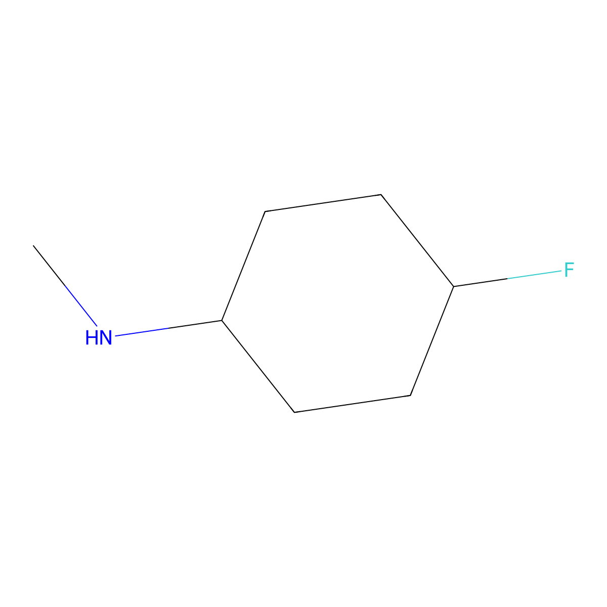 Cis-4-fluoro-N-methylcyclohexan-1-amine molecular structure, CAS 546085-46-5
