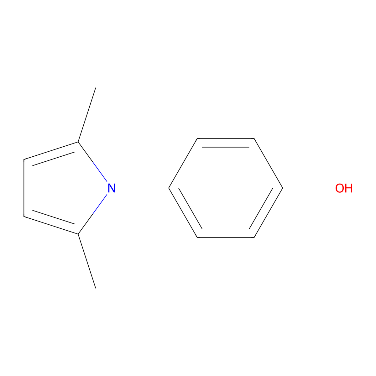 4-(2,5-Dimethyl-1H-pyrrol-1-yl)phenol molecular structure, CAS 54609-09-5