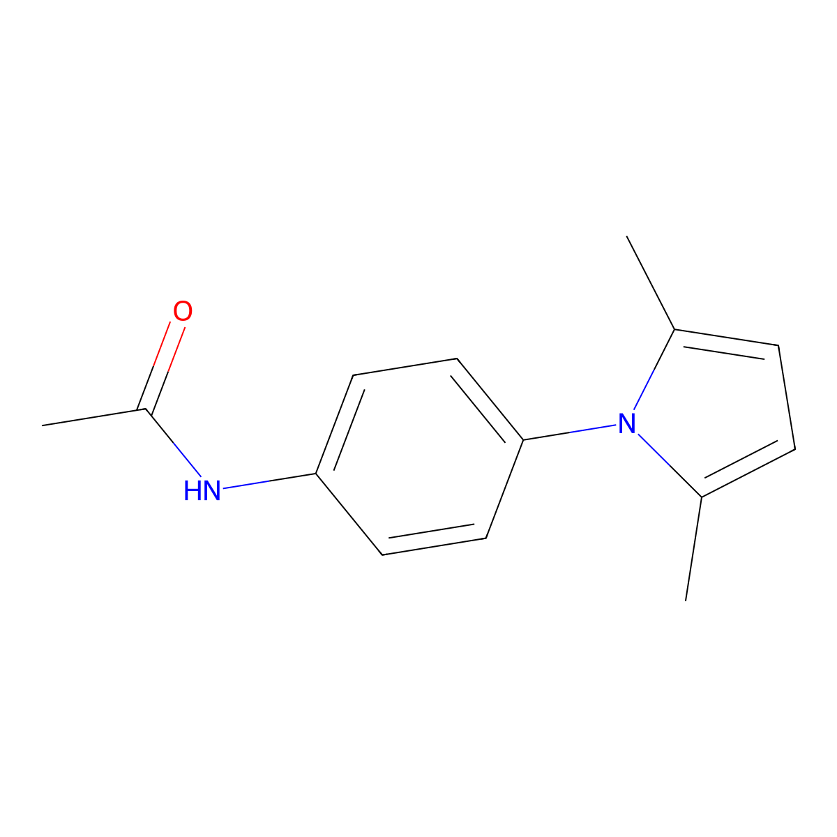 N-[4-(2,5-dimethylpyrrol-1-yl)phenyl]acetamide molecular structure, CAS 54609-10-8