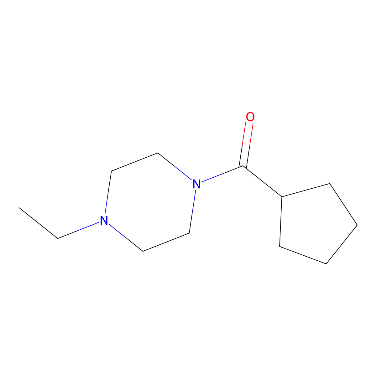 Piperazine, 1-(cyclopentylcarbonyl)-4-ethyl-(9CI) molecular structure, CAS 546090-48-6