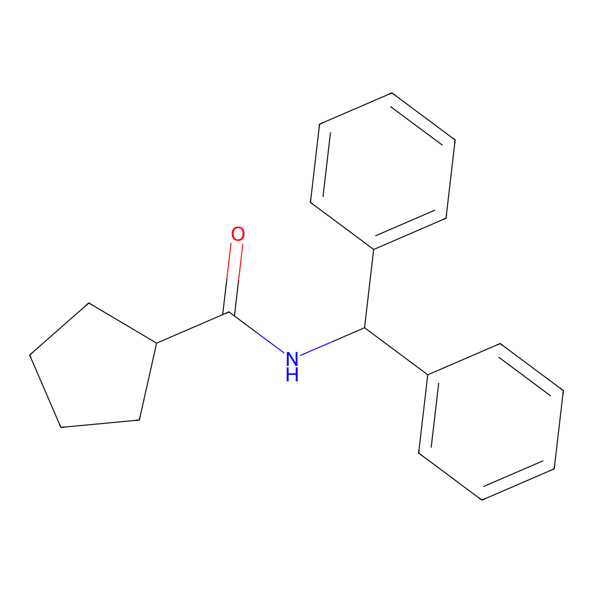 N-benzhydrylcyclopentanecarboxamide molecular structure, CAS 546090-50-0