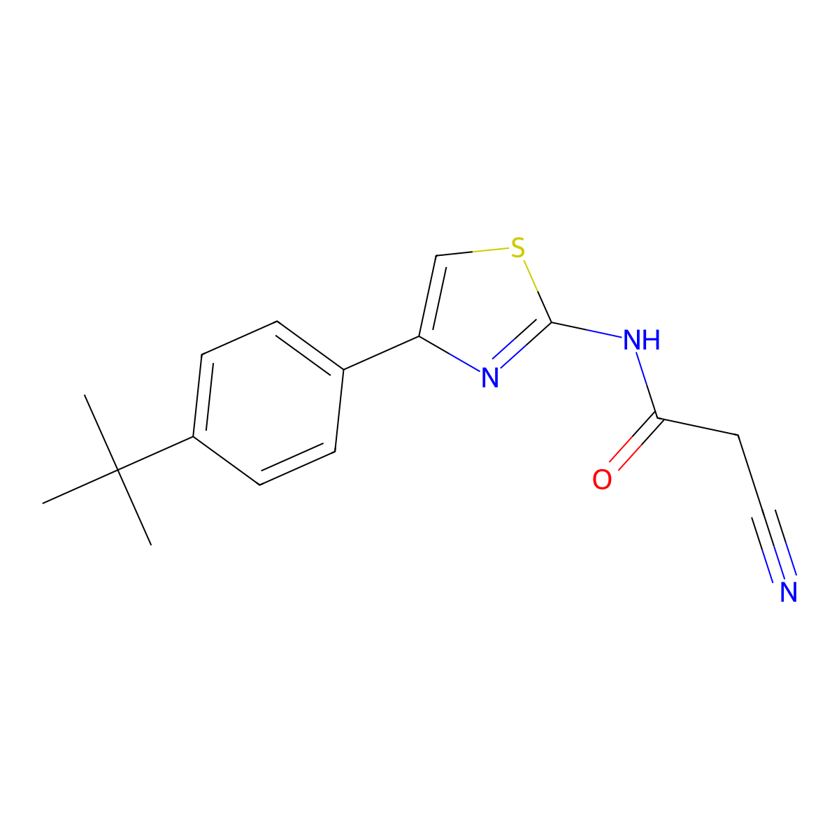 N-[4-(4-tert-butylphenyl)-1,3-thiazol-2-yl]-2-cyanoacetamide molecular structure, CAS 546090-53-3
