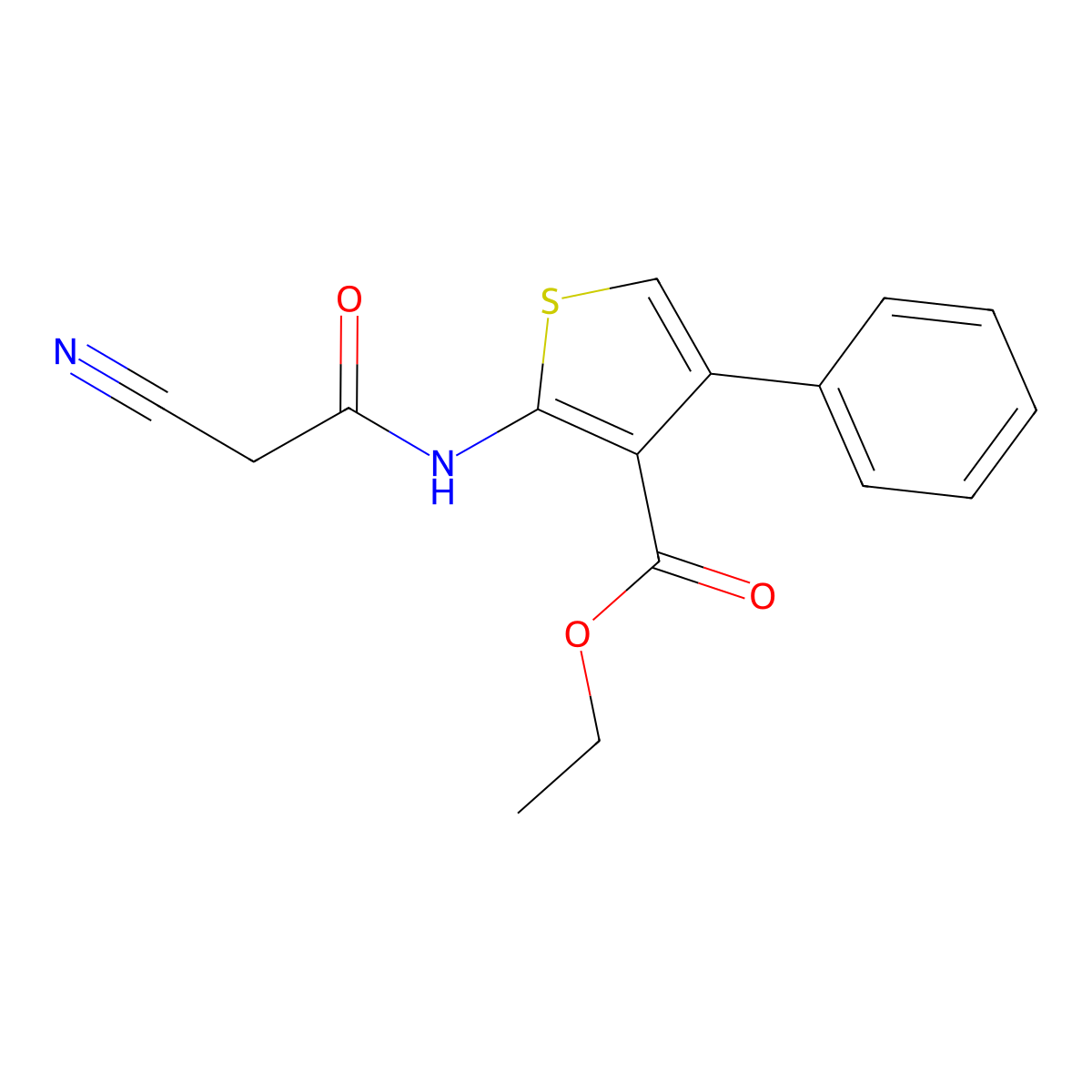 Ethyl 2-[(cyanoacetyl)amino]-4-phenylthiophene-3-carboxylate molecular structure, CAS 546090-58-8