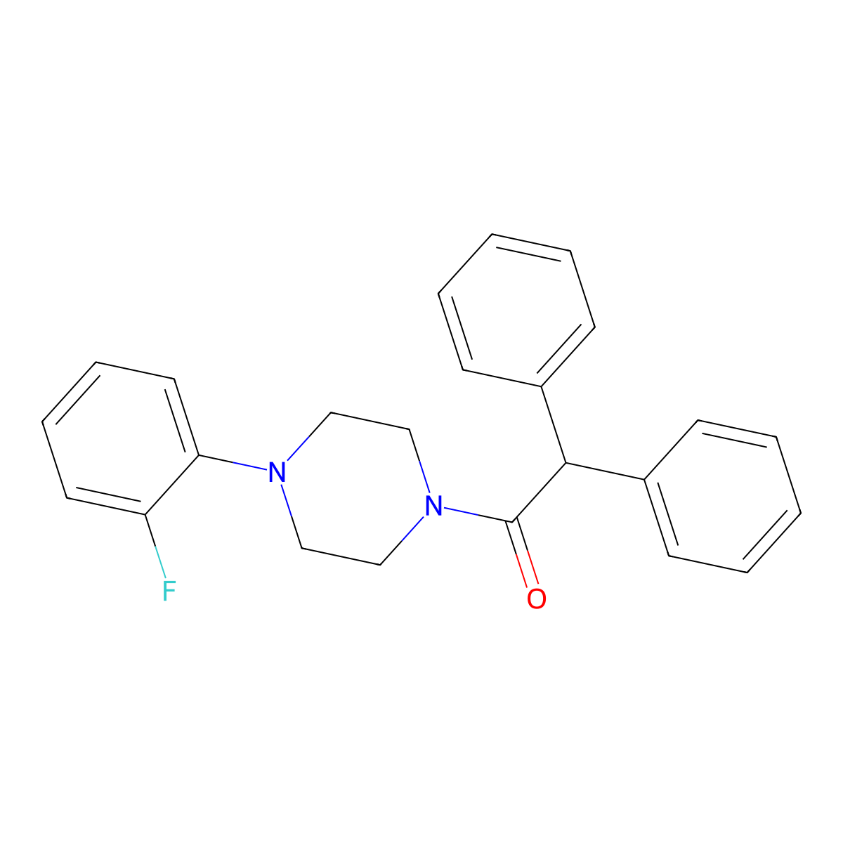 1-[4-(2-Fluorophenyl)piperazin-1-yl]-2,2-diphenylethanone molecular structure, CAS 546090-60-2