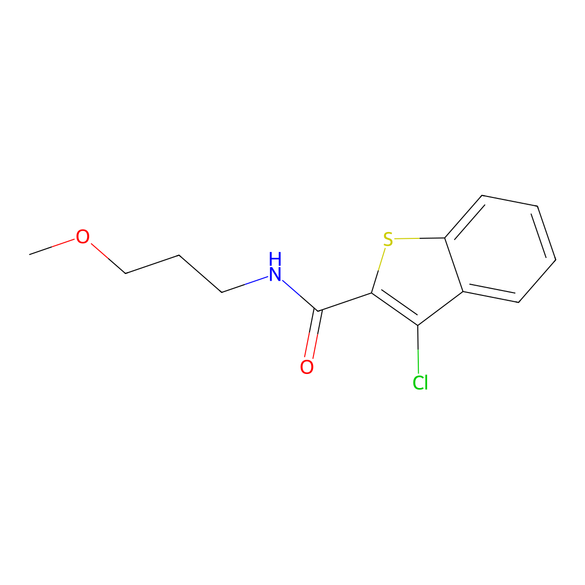 3-chloro-N-(3-methoxypropyl)-1-benzothiophene-2-carboxamide molecular structure, CAS 546090-90-8