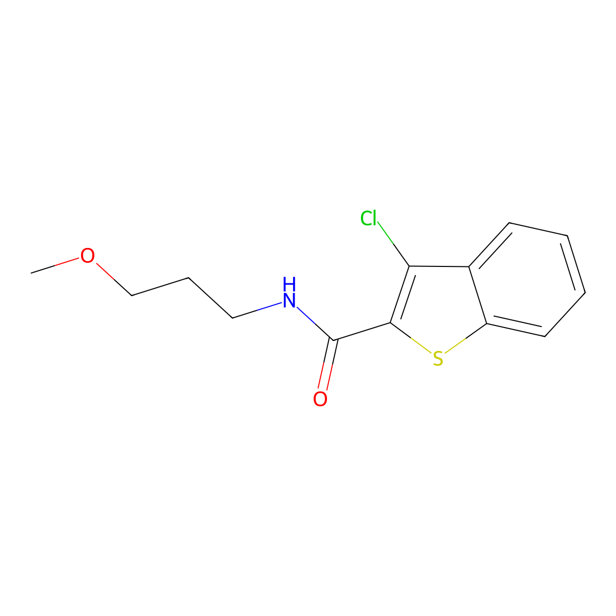 3-chloro-N-(3-methoxypropyl)-1-benzothiophene-2-carboxamide molecular structure, CAS 546090-90-8