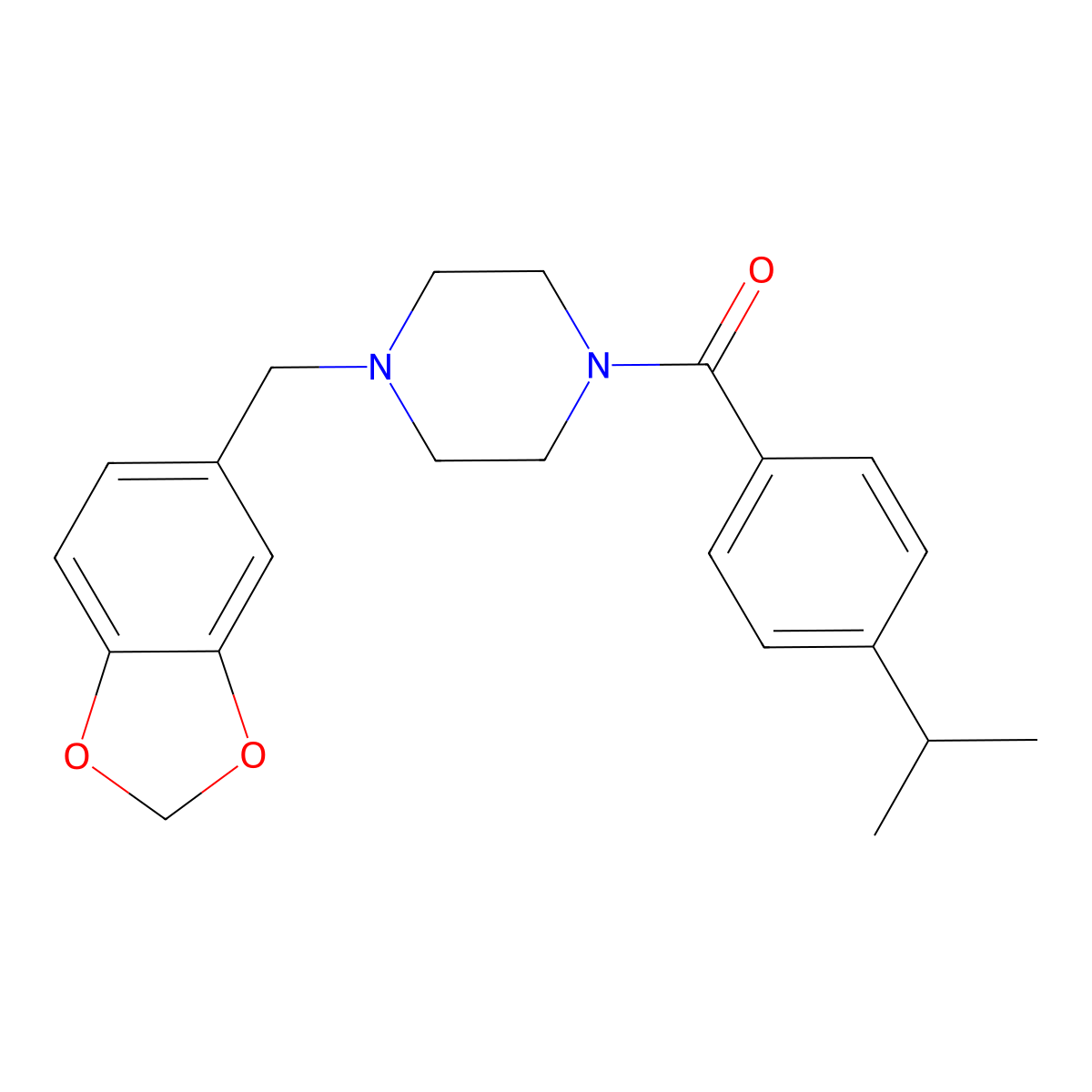 1-(1,3-Benzodioxol-5-ylmethyl)-4-(4-isopropylbenzoyl)piperazine molecular structure, CAS 546091-03-6