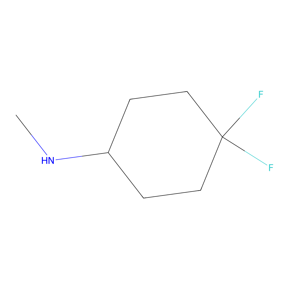 4,4-difluoro-N-methylcyclohexan-1-amine molecular structure, CAS 546093-43-0