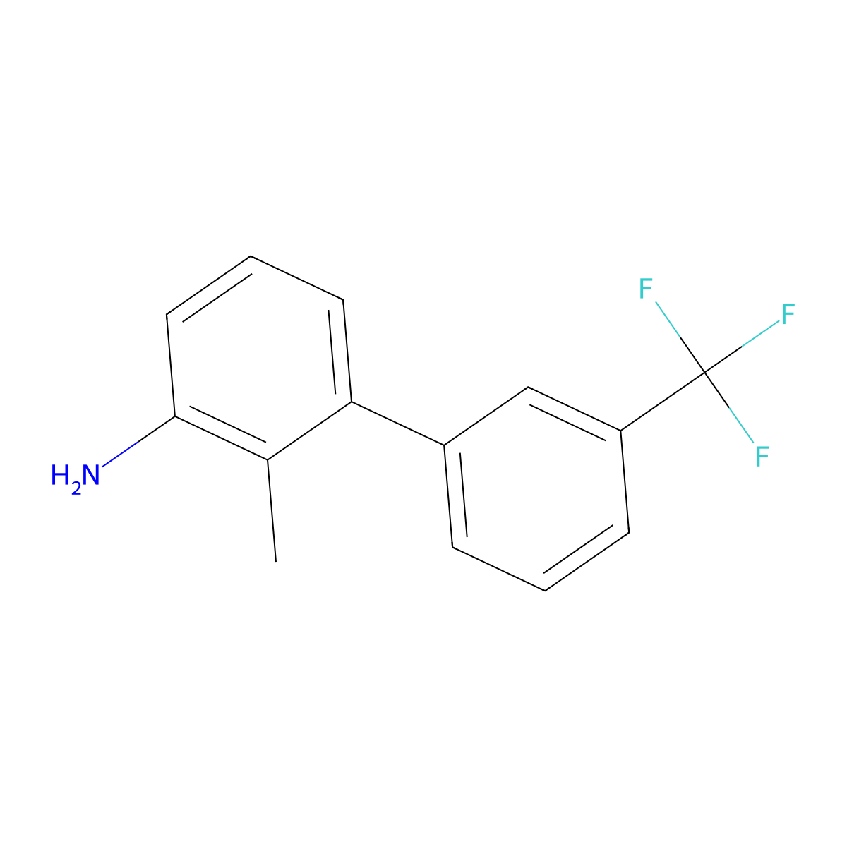 2-Methyl-3'-(trifluoromethyl)-[1,1'-biphenyl]-3-amine molecular structure, CAS 546094-20-6