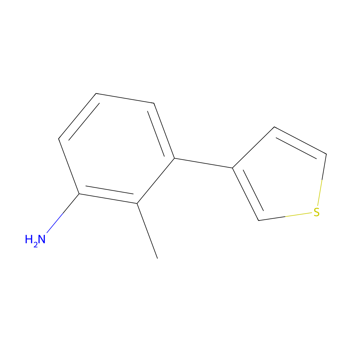 2-Methyl-3-(thiophen-3-yl)aniline molecular structure, CAS 546094-28-4
