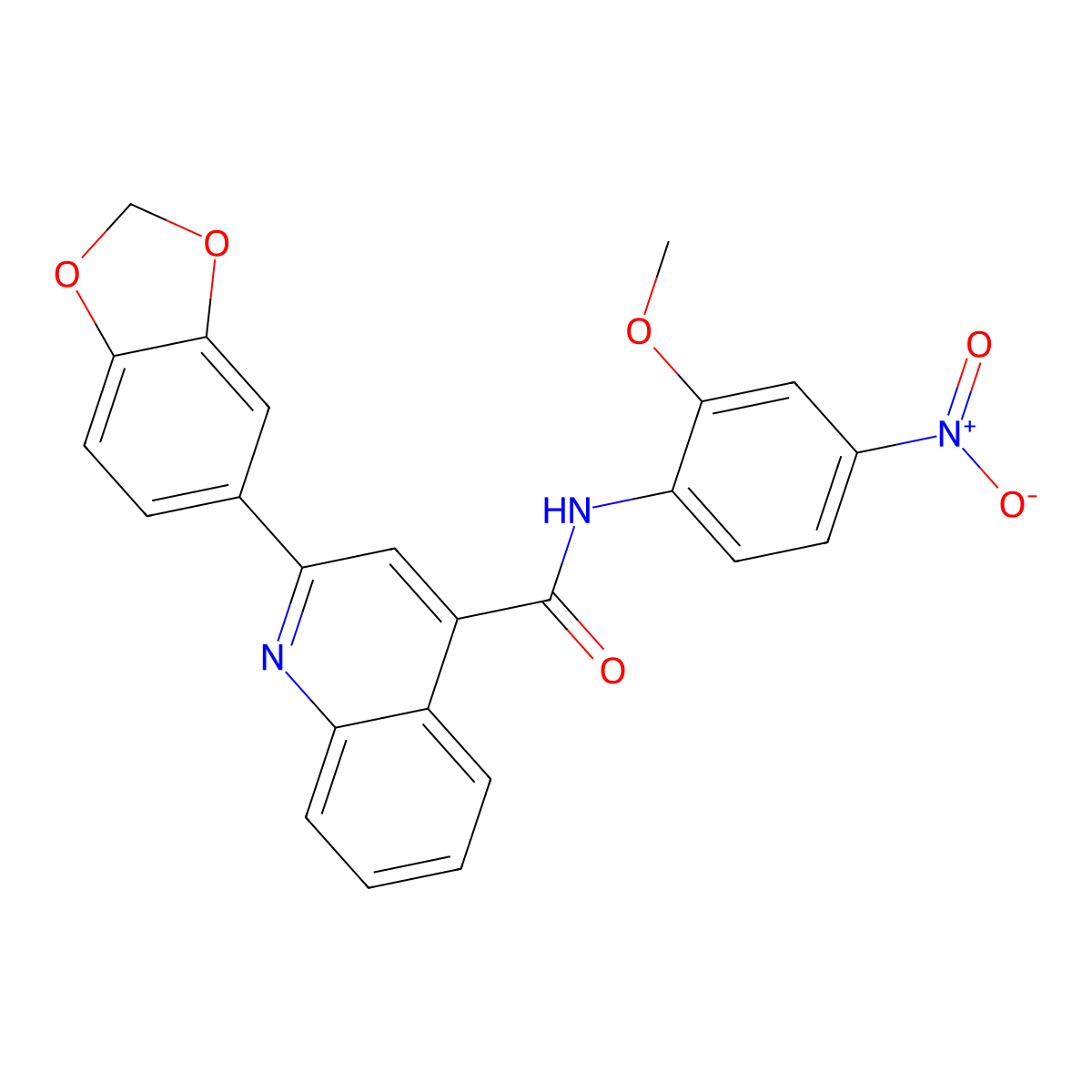 2-(1,3-benzodioxol-5-yl)-N-(2-methoxy-4-nitrophenyl)quinoline-4-carboxamide molecular structure, CAS 546096-10-0