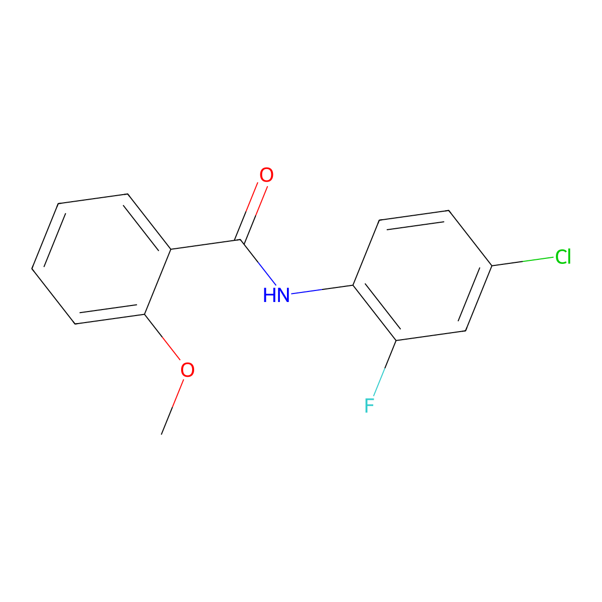 N-(4-chloro-2-fluorophenyl)-2-methoxybenzamide molecular structure, CAS 546096-42-8