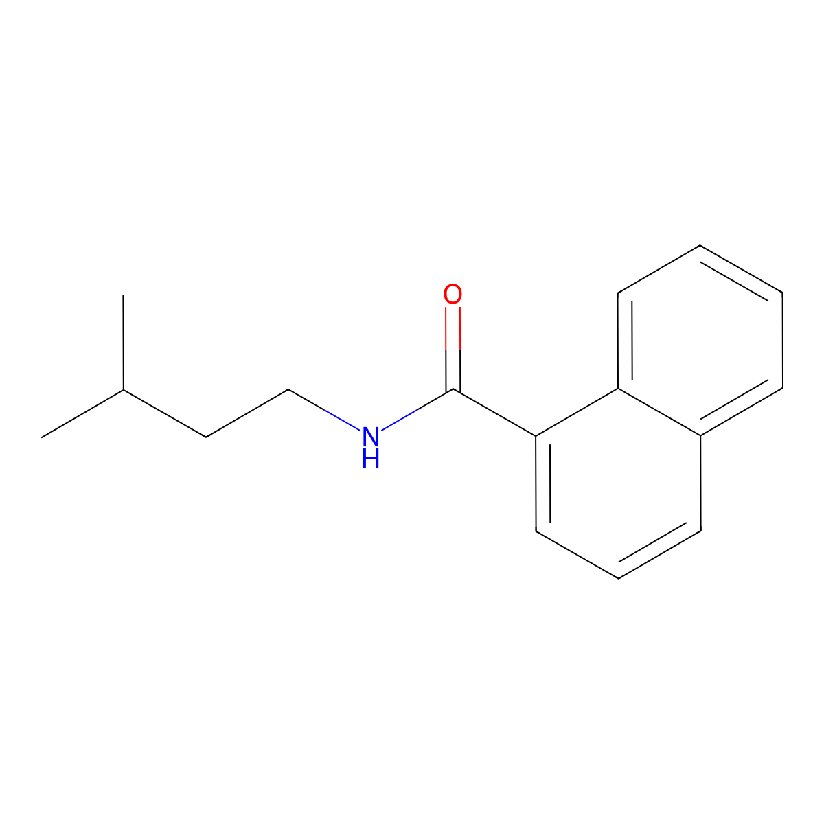 N-(3-methylbutyl)naphthalene-1-carboxamide molecular structure, CAS 546097-17-0