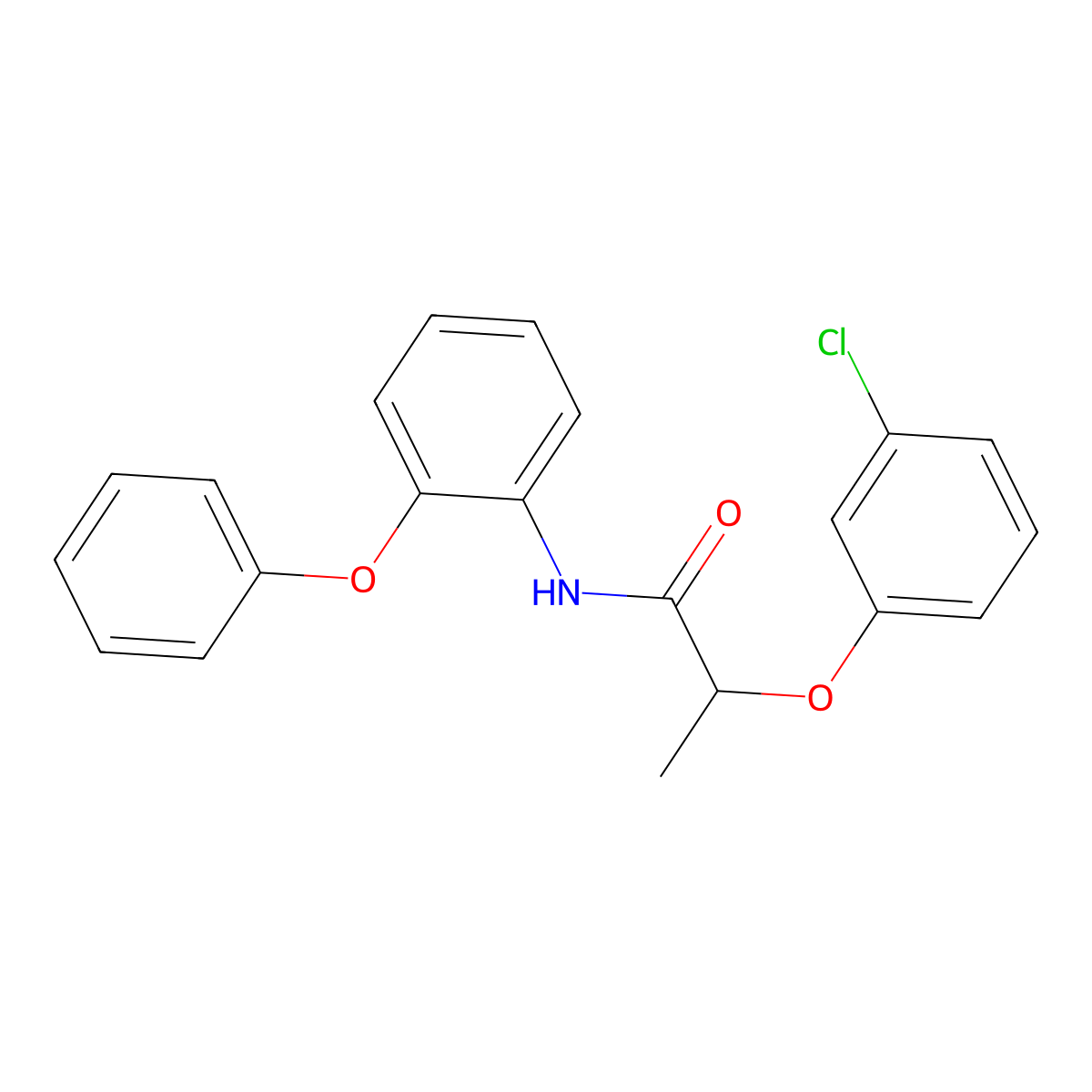 2-(3-chlorophenoxy)-N-(2-phenoxyphenyl)propanamide molecular structure, CAS 546097-39-6