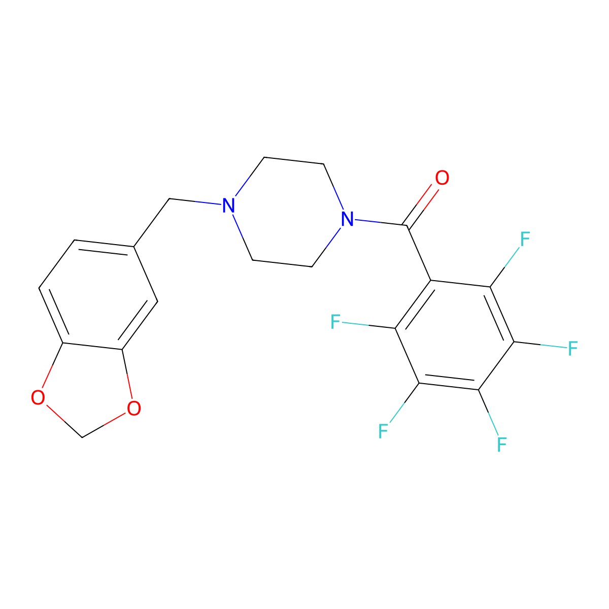 1-(1,3-Benzodioxol-5-ylmethyl)-4-(2,3,4,5,6-pentafluorobenzoyl)piperazine molecular structure, CAS 546099-49-4