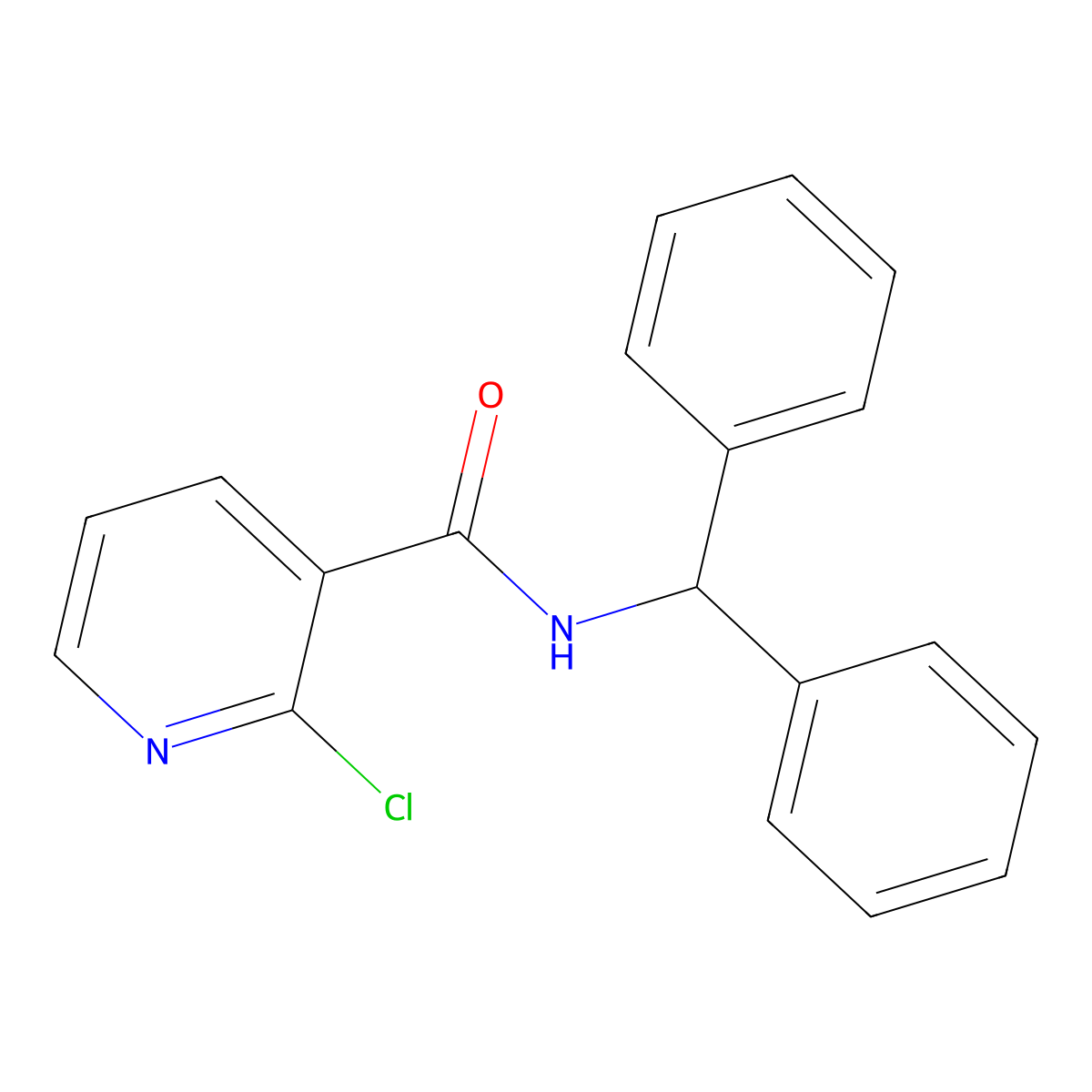 2-chloro-N-(diphenylmethyl)pyridine-3-carboxamide molecular structure, CAS 546099-95-0