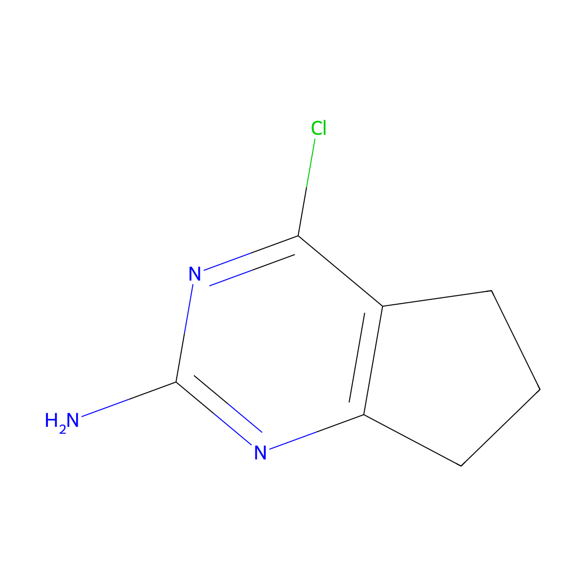 4-Chloro-6,7-dihydro-5h-cyclopenta[d]pyrimidin-2-amine molecular structure, CAS 5461-89-2