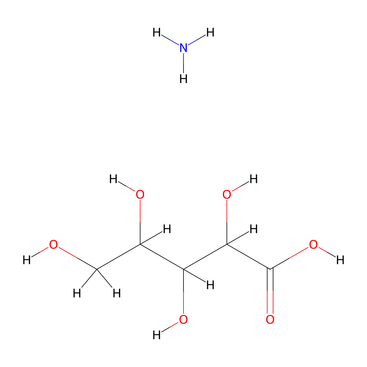 Ammonium-D-xylonate molecular structure, CAS 5461-96-1