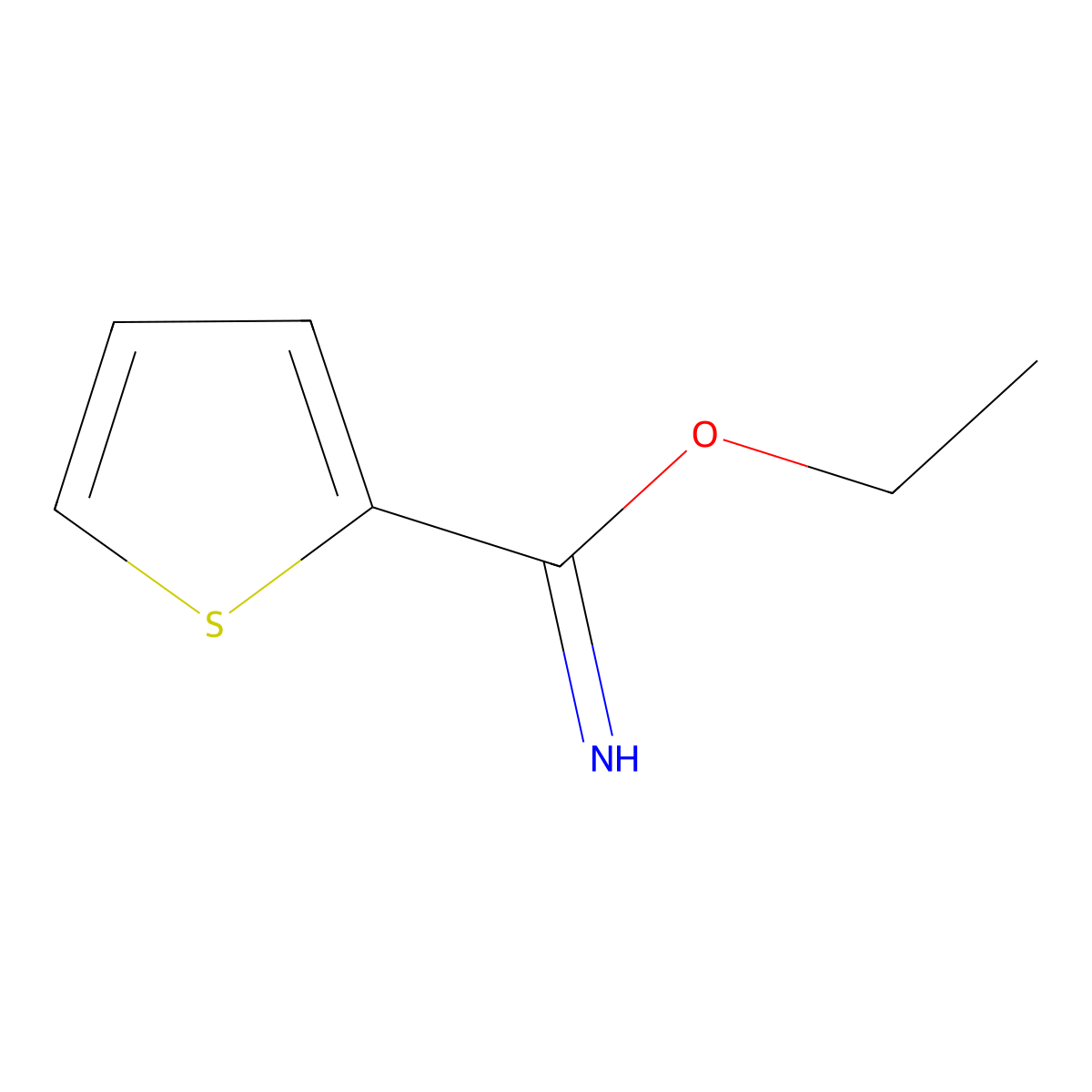 2-Thiophenecarboximidic acid ethyl ester molecular structure, CAS 54610-47-8
