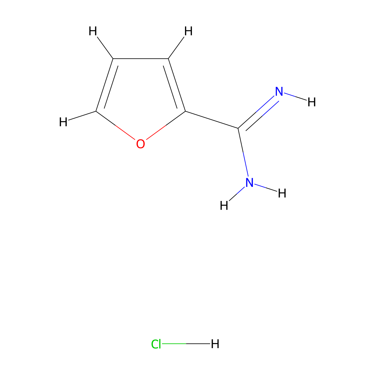Furan-2-carboximidamide hydrochloride molecular structure, CAS 54610-69-4