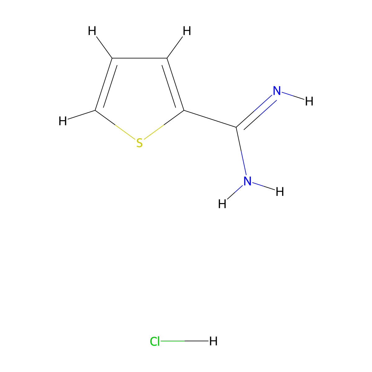 Thiophene-2-carboximidamide Hydrochloride molecular structure, CAS 54610-70-7