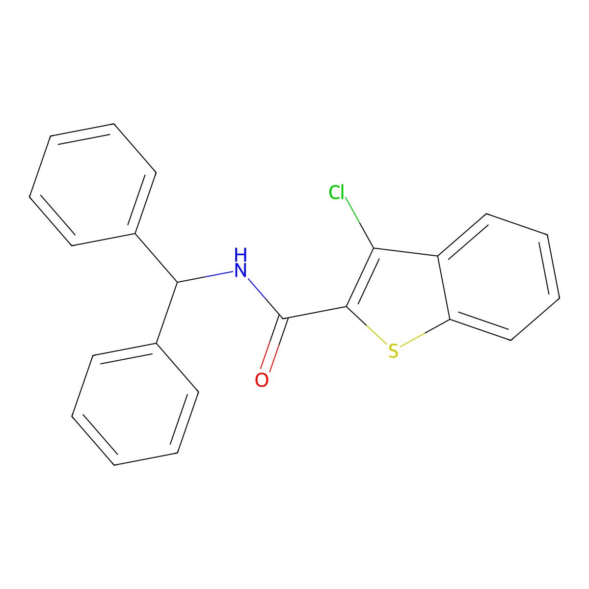 N-benzhydryl-3-chloro-1-benzothiophene-2-carboxamide molecular structure, CAS 546100-06-5