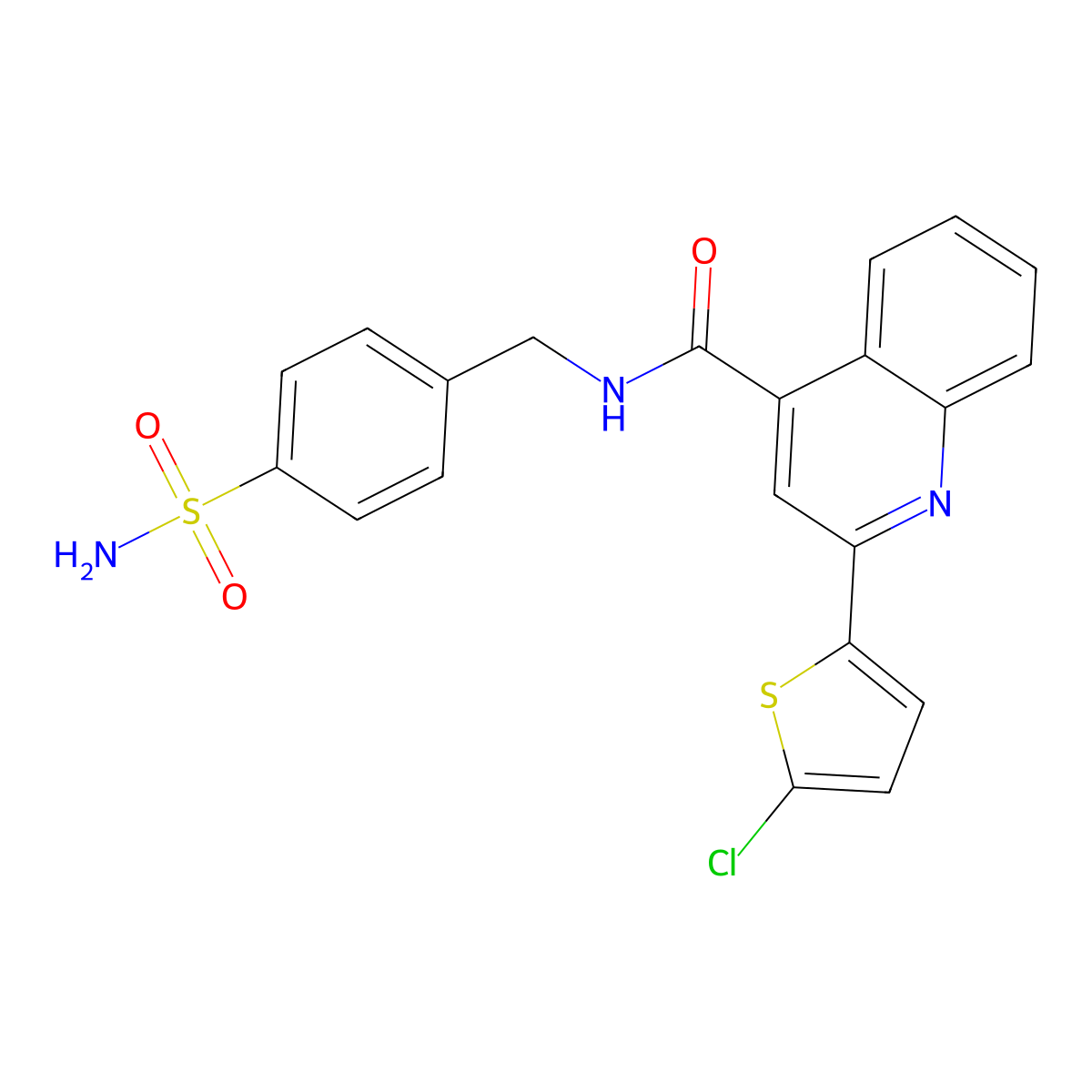 2-(5-chlorothiophen-2-yl)-N-[(4-sulfamoylphenyl)methyl]quinoline-4-carboxamide molecular structure, CAS 546104-33-0