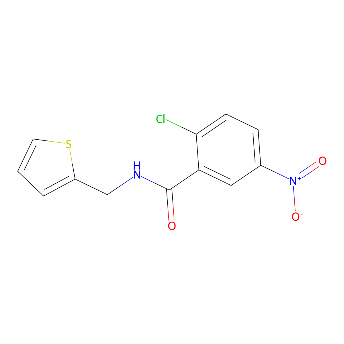 2-chloro-5-nitro-N-(thiophen-2-ylmethyl)benzamide molecular structure, CAS 546106-55-2