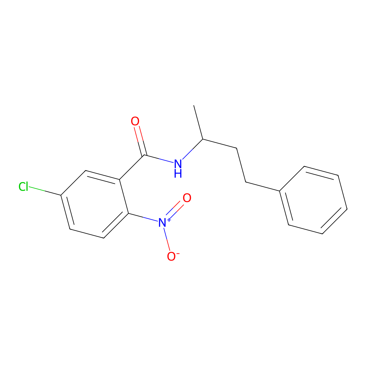 5-chloro-2-nitro-N-(4-phenylbutan-2-yl)benzamide molecular structure, CAS 546106-58-5