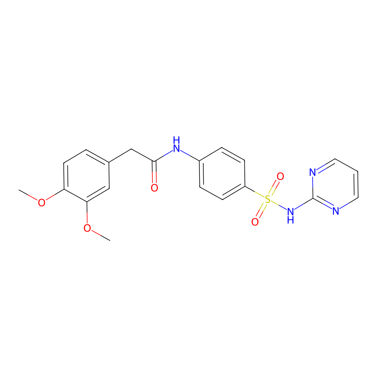 2-(3,4-Dimethoxy-phenyl)-N-[4-(pyrimidin-2-ylsulfamoyl)-phenyl]-acetamide molecular structure, CAS 546107-30-6