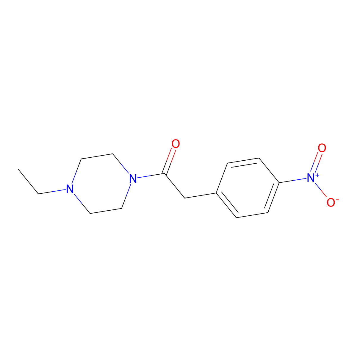 1-(4-Ethylpiperazin-1-yl)-2-(4-nitrophenyl)ethanone molecular structure, CAS 546107-39-5