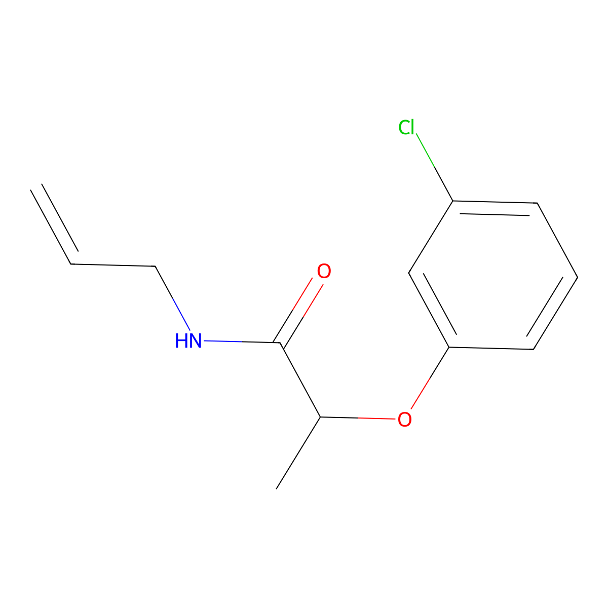 2-(3-chlorophenoxy)-N-prop-2-enylpropanamide molecular structure, CAS 546107-47-5