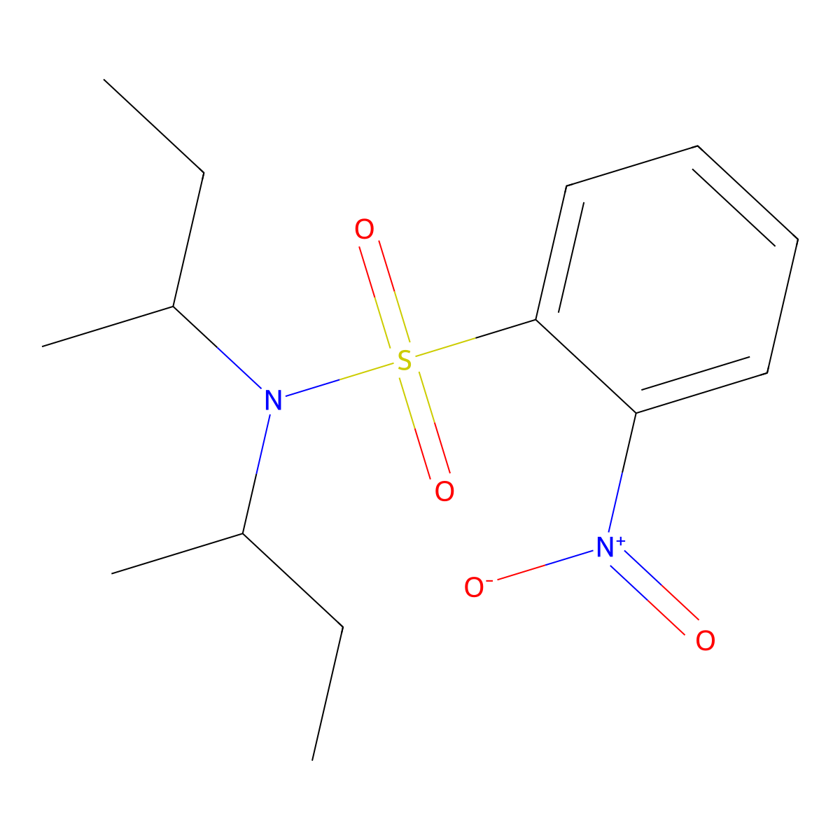 N,N-di(sec-butyl)-2-nitrobenzenesulfonamide molecular structure, CAS 546107-68-0