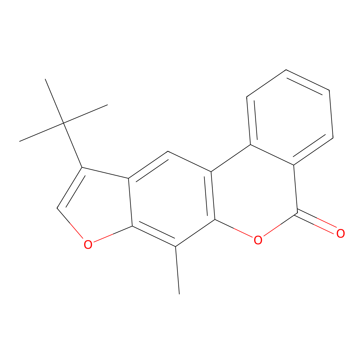 10-tert-butyl-7-methyl-5H-benzo[c]furo[3,2-g]chromen-5-one molecular structure, CAS 546113-98-8