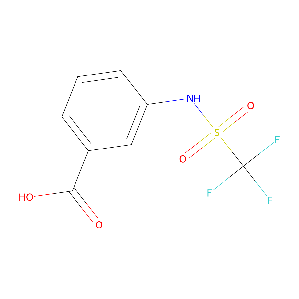 3-Trifluoromethanesulfonamidobenzoic acid molecular structure, CAS 546115-64-4