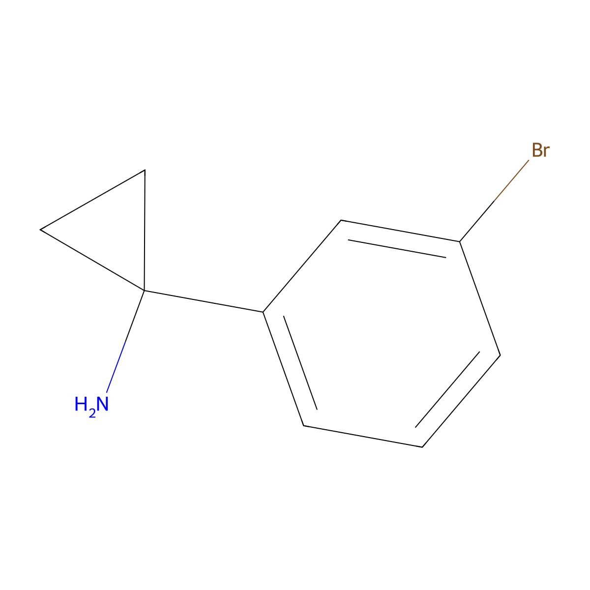 1-(3-Bromophenyl)cyclopropanamine molecular structure, CAS 546115-65-5