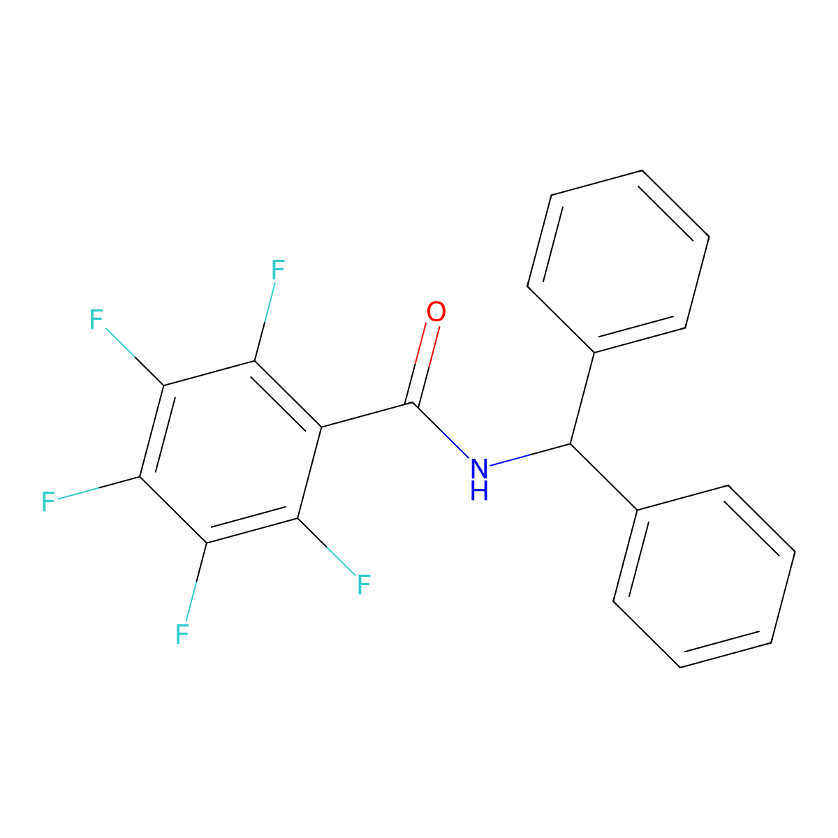 N-(diphenylmethyl)-2,3,4,5,6-pentafluorobenzamide molecular structure, CAS 546116-18-1