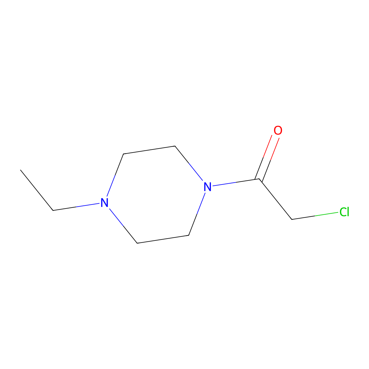 2-Chloro-1-(4-ethylpiperazin-1-yl)ethanone molecular structure, CAS 546116-23-8
