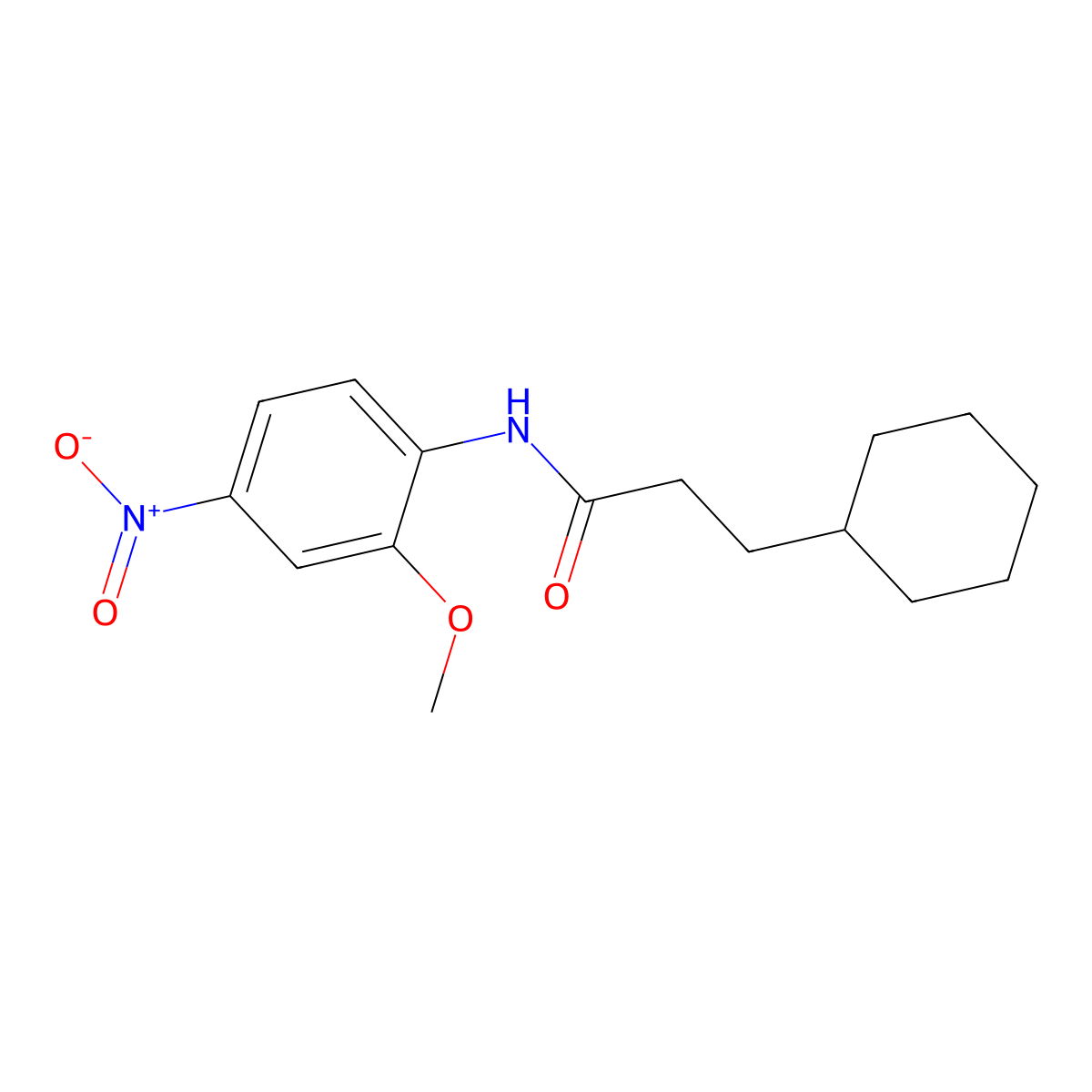 3-cyclohexyl-N-(2-methoxy-4-nitrophenyl)propanamide molecular structure, CAS 546116-52-3